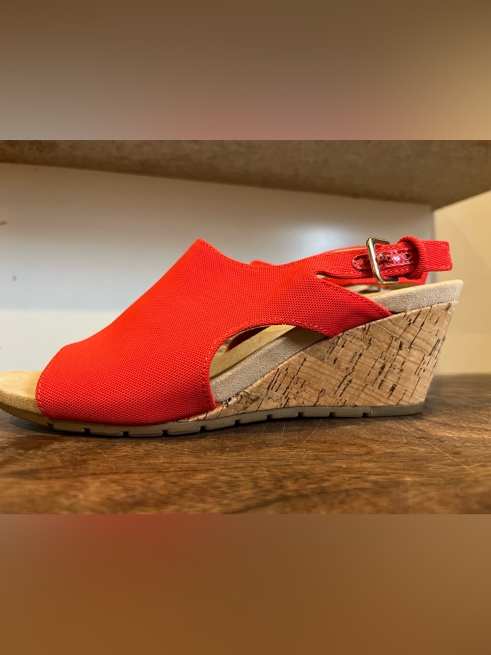 Bandolino Canvas Cork Wedge Heels 7.5